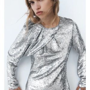 Zara Sequin Dress! 🤍
